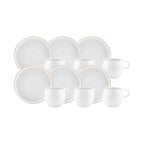 Karaca Sunset 12-Piece White Porcelain Turkish Coffee Cup Set for 6