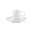 Karaca Sunset 12-Piece White Porcelain Turkish Coffee Cup Set for 6