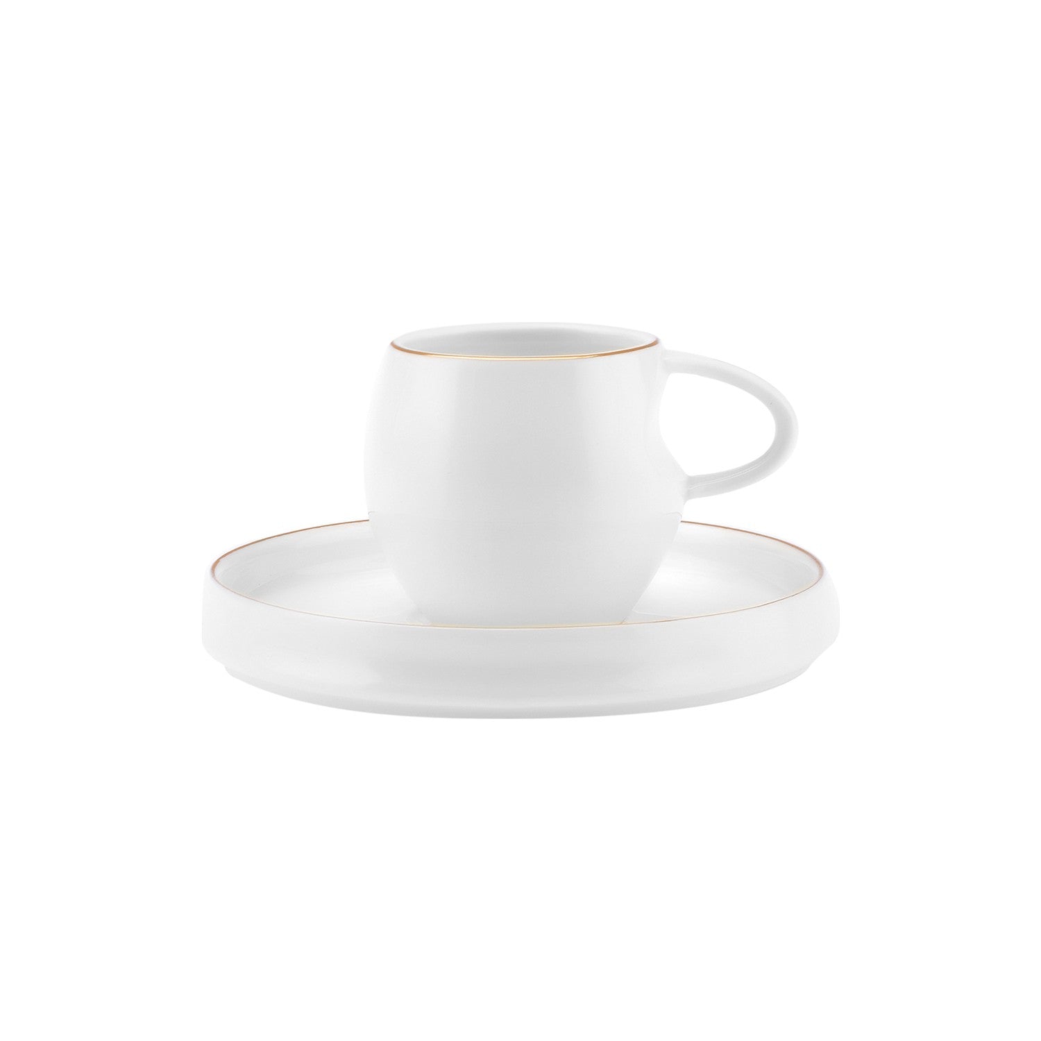 Karaca Sunset 12-Piece White Porcelain Turkish Coffee Cup Set for 6