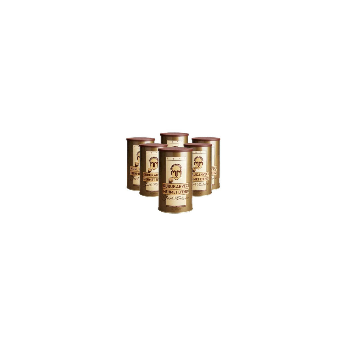 Kurukahveci Mehmet Efendi 6 Packs of Mehmet Efendi Turkish Coffee 500g Tin Can - MALLTURK