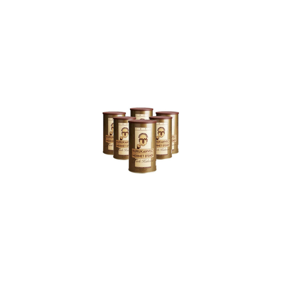 Kurukahveci Mehmet Efendi 6 Packs of Mehmet Efendi Turkish Coffee 500g Tin Can - MALLTURK