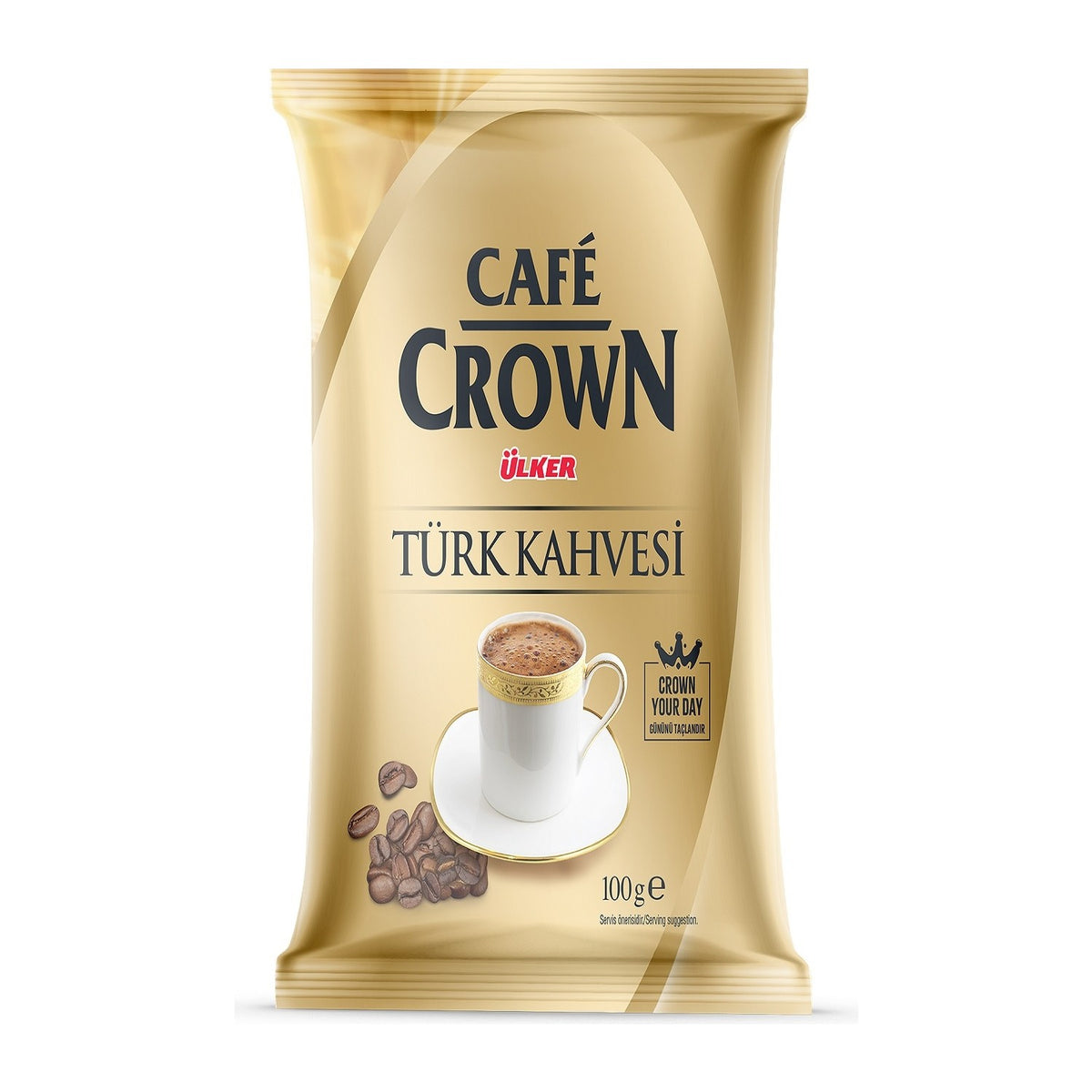 Cafe Crown Turkish Coffee, 12 Packs, 100g Plain, Fresh and Caffeinated with Flavoring - MALLTURK