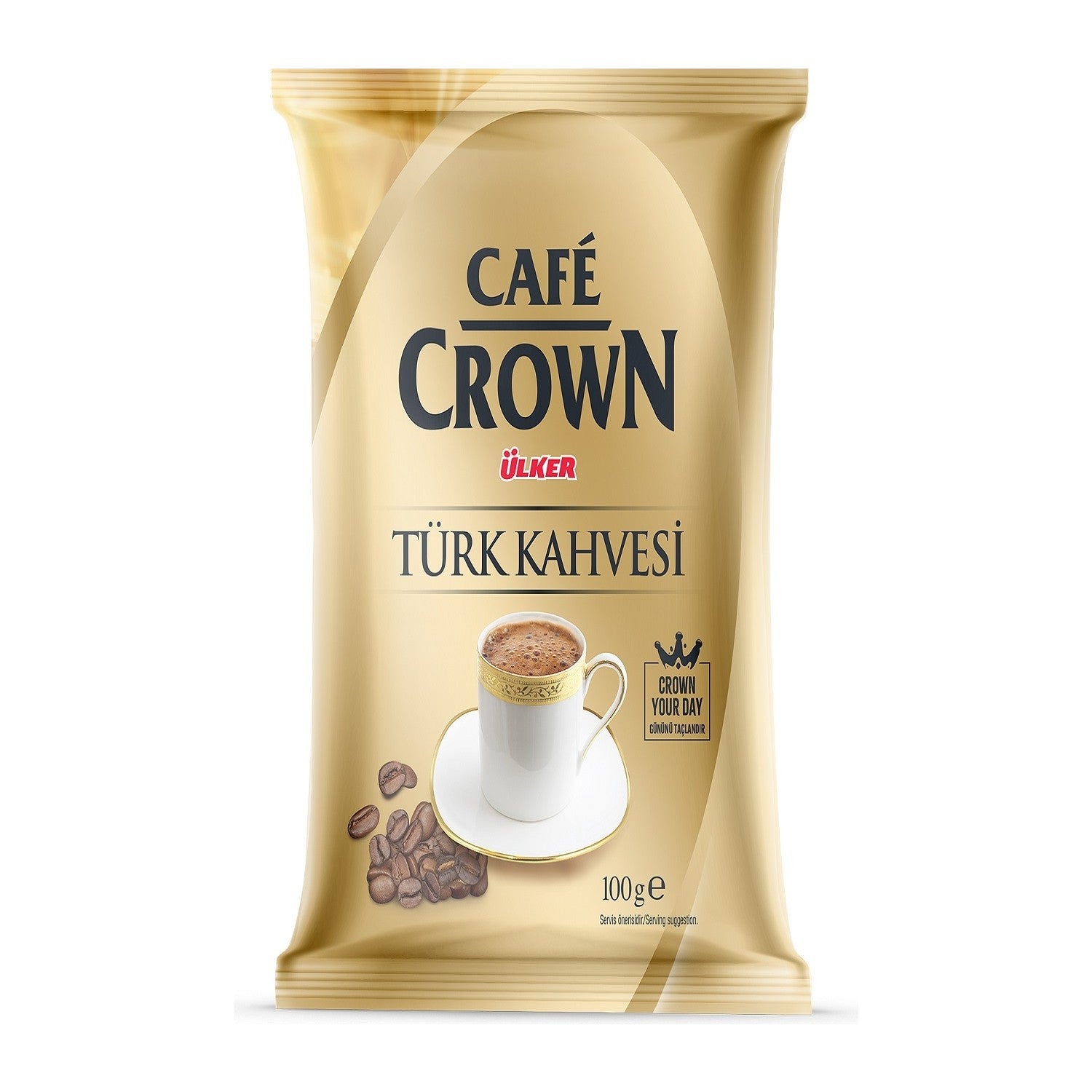 Cafe Crown Turkish Coffee, 12 Packs, 100g Plain, Fresh and Caffeinated with Flavoring - MALLTURK