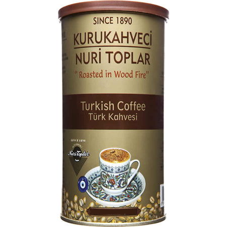 Nuri Toplar Turkish Coffee Round Metal Can 250 gr - MALLTURK
