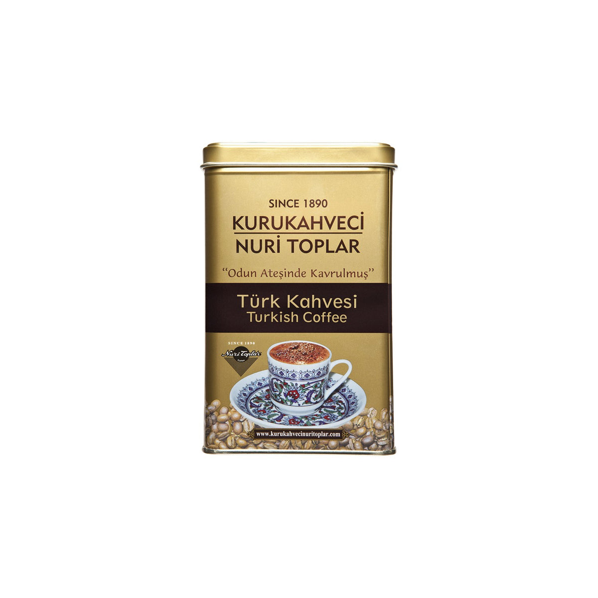 Nuri Toplar Turkish Coffee in Square Metal Cans, 2 x 300 gr - MALLTURK