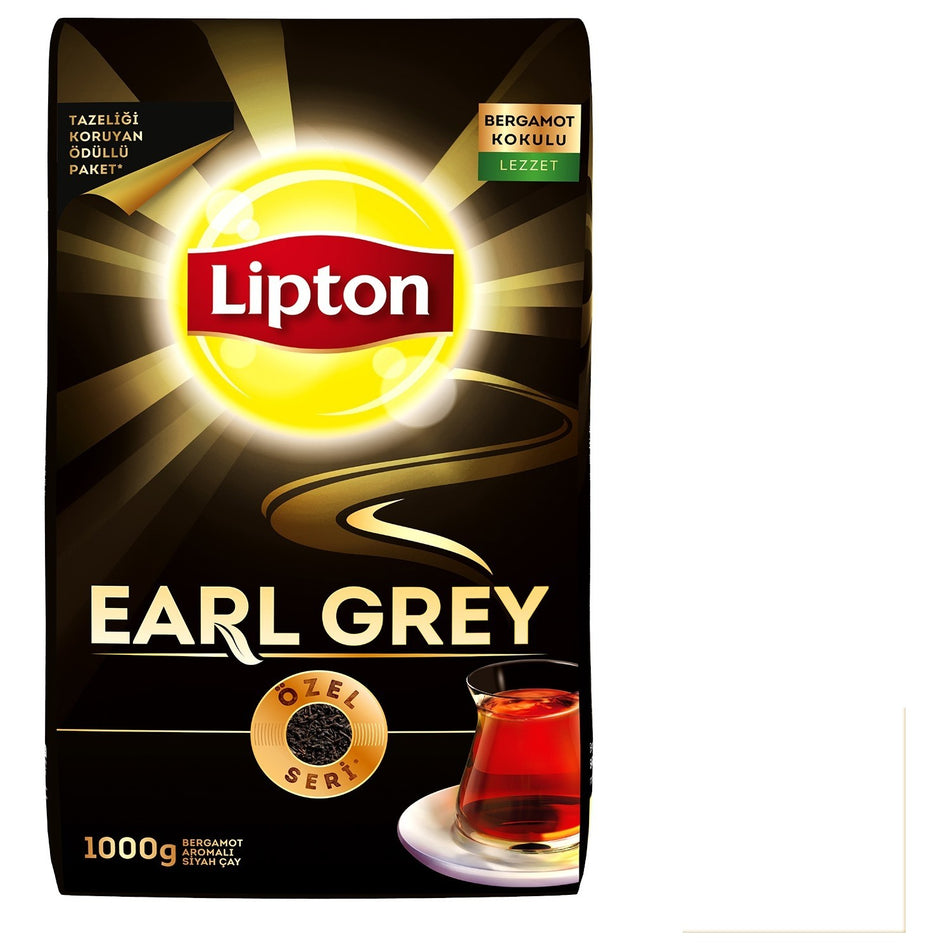 Lipton Earl Grey loose leaf tea 1000 g bergamot flavored quality black tea Turkiye Menseli