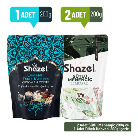 Shazel menengic and Ottoman Dibek Coffee (3 x 200 gr) - MALLTURK