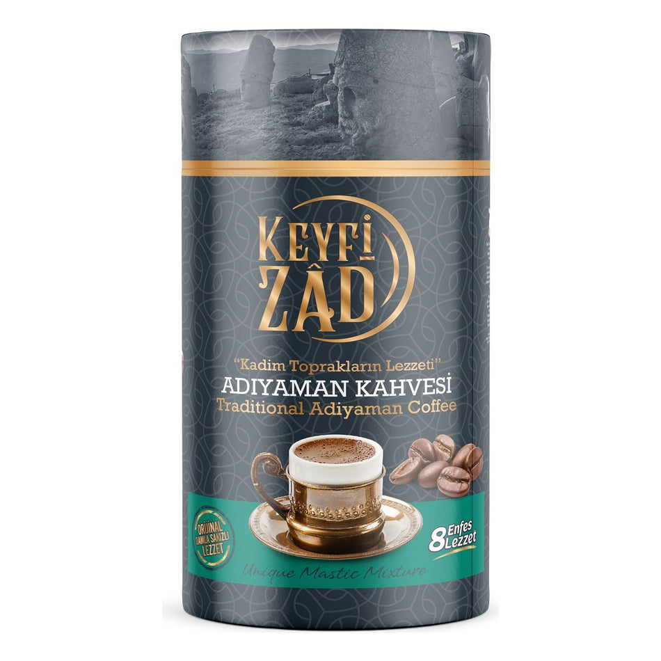Keyfizad Adiyaman Coffee 8 Delicious Flavors Cylindrical Box 250 gr (Smooth Taste) - MALLTURK