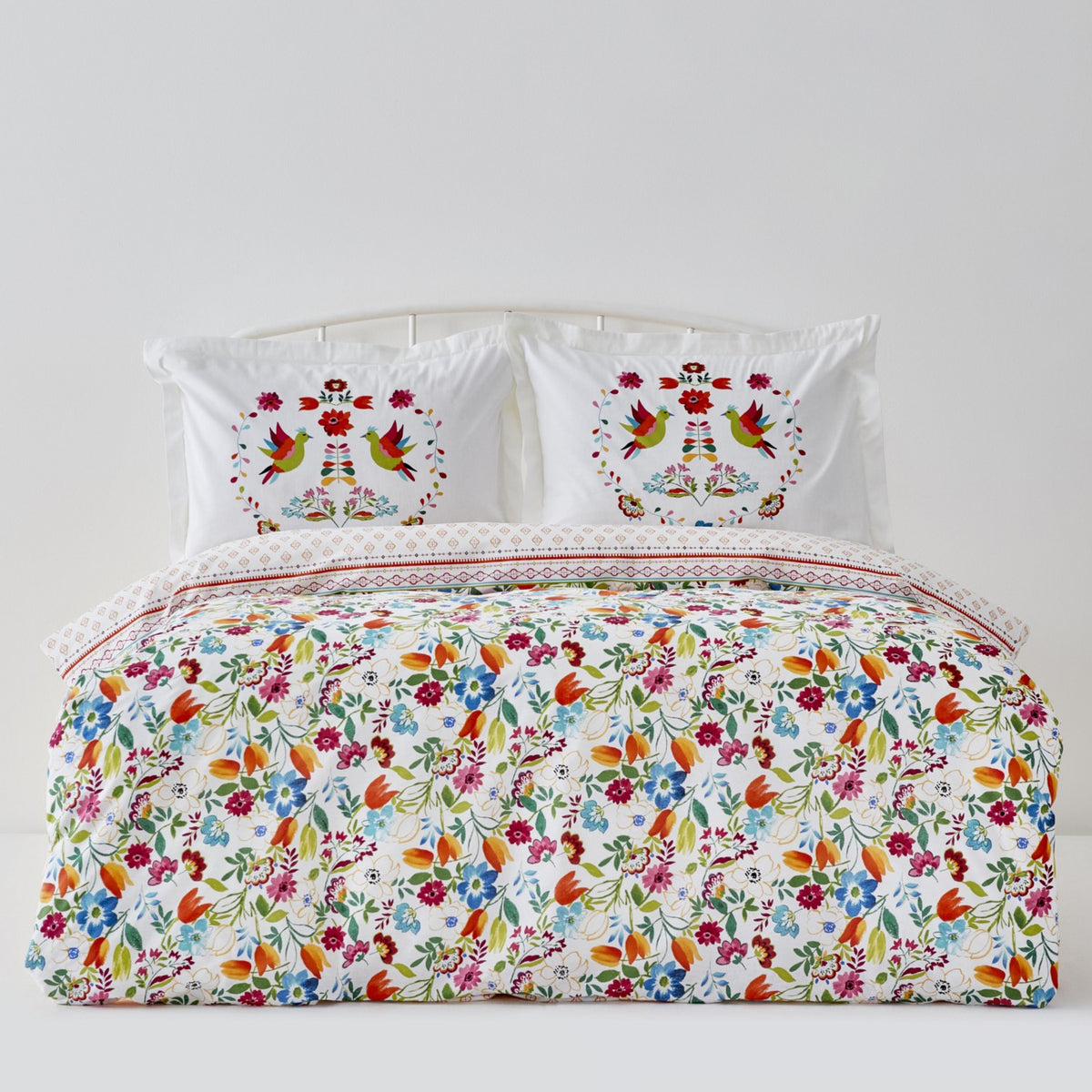 Karaca Home Parlin Fuchsia 100% Cotton Single Duvet Cover Set - MALLTURK