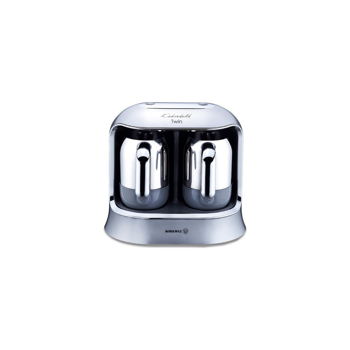 Korkmaz Kahvekolik Twin Chrome Automatic Coffee Maker - MALLTURK