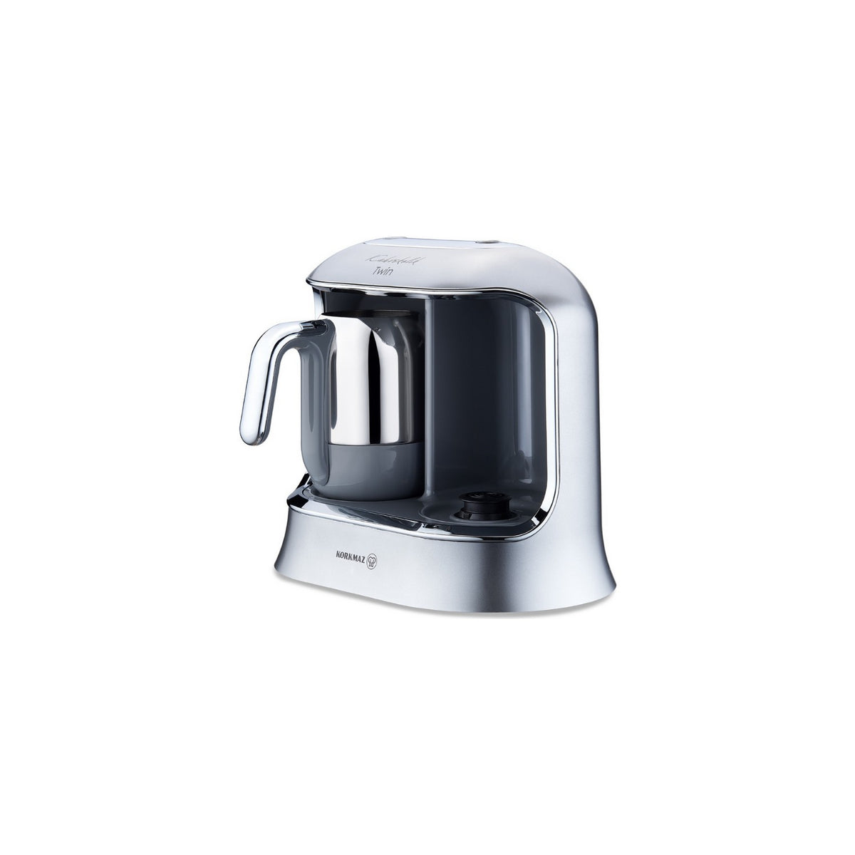 Korkmaz Kahvekolik Twin Chrome Automatic Coffee Maker - MALLTURK