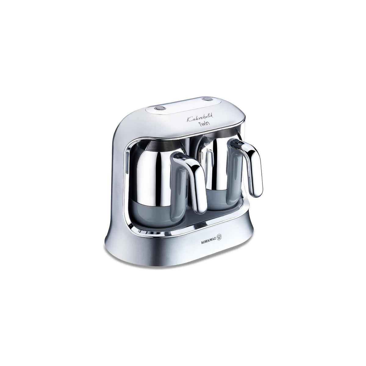 Korkmaz Kahvekolik Twin Chrome Automatic Coffee Maker - MALLTURK