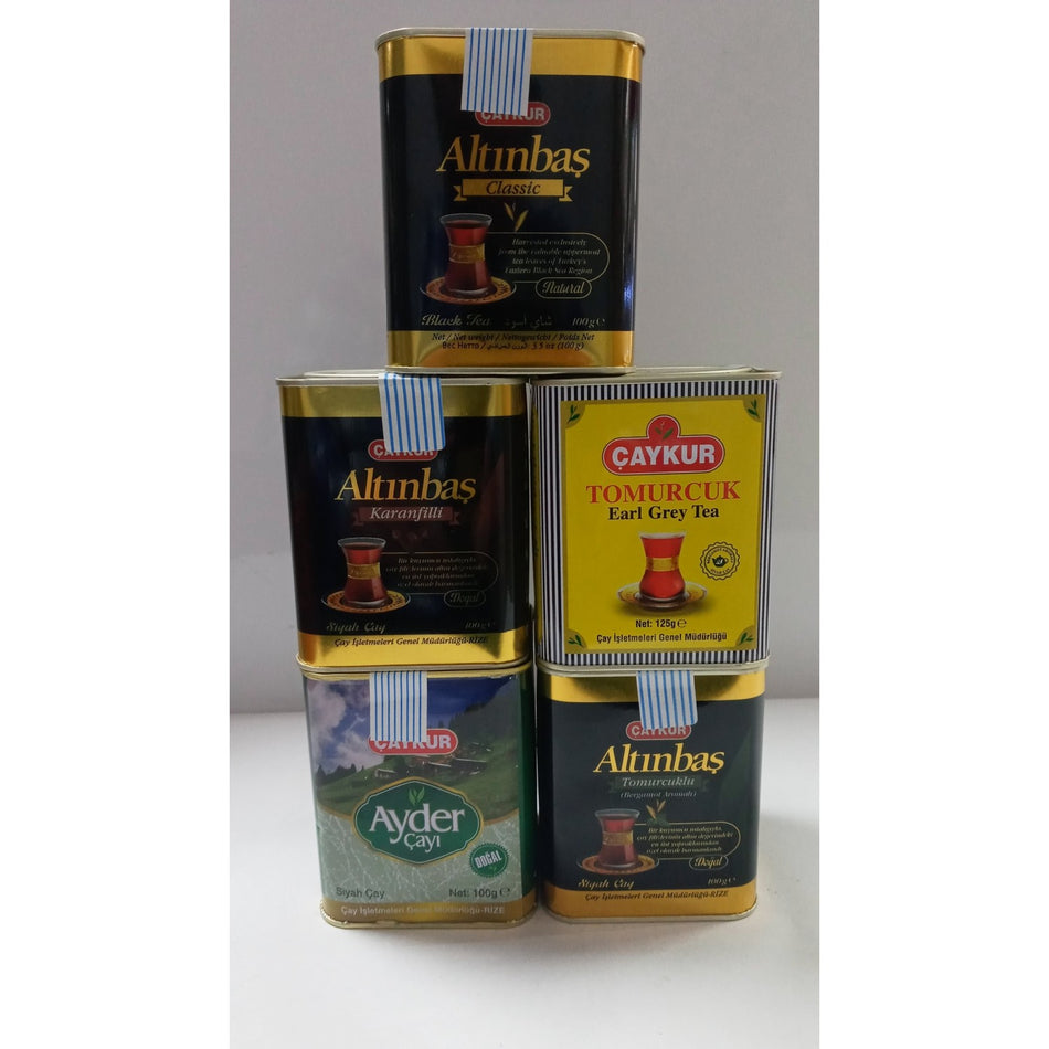 Caykur Ayder bud and Altinbas 100 g metal tin Caylar 100 g x 5 - MALLTURK