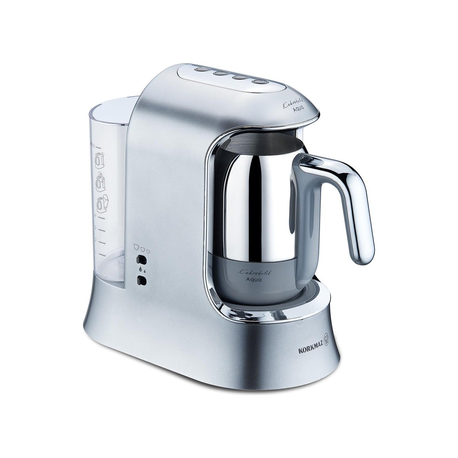 Korkmaz Kahvekolik Aqua Coffee Maker, Inox Chrome - MALLTURK