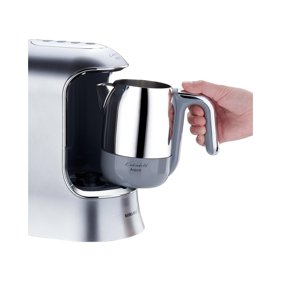 Korkmaz Kahvekolik Aqua Coffee Maker, Inox Chrome - MALLTURK