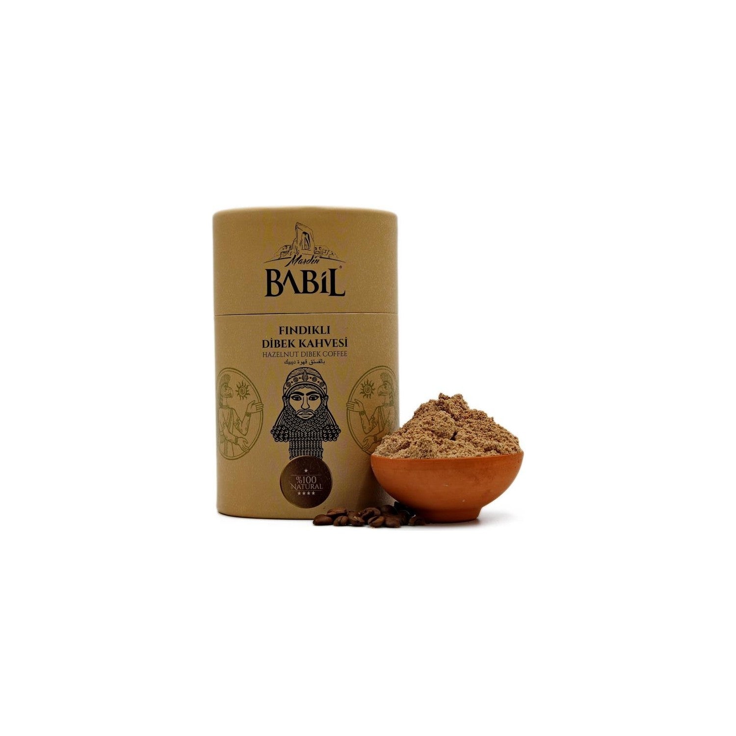 Mardin Babil Hazelnut Special Dibek Coffee 200 Gr Cylindrical Box - MALLTURK