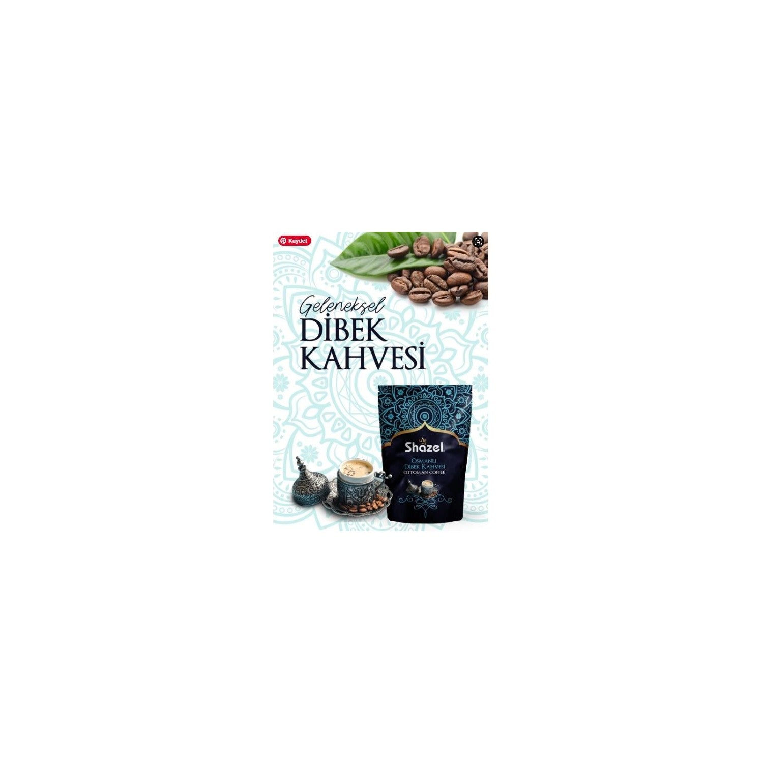 Shazel Ready-to-Eat Ottoman Dibek Coffee, 2 Packs x 200 gr - MALLTURK