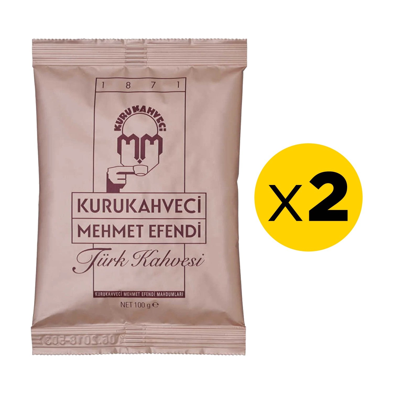 Kurukahveci Mehmet Efendi Mehmet Efendi Turkish Coffee 100 gr (2 Packs) - MALLTURK
