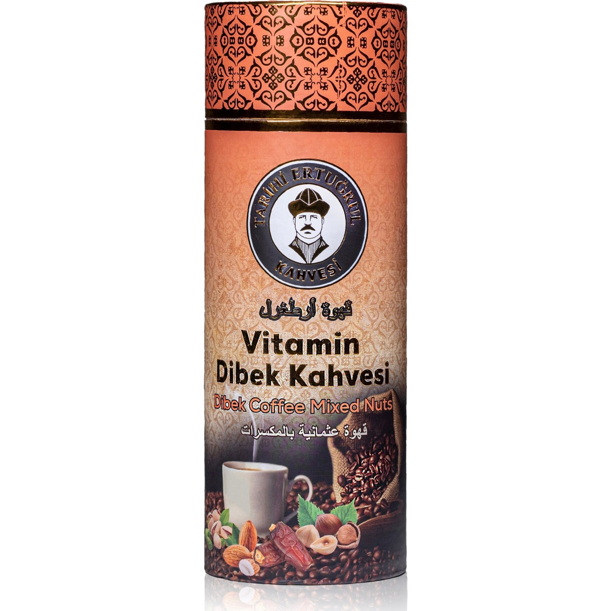 Historical Ertugrul Coffee Vitamin Dibek Coffee Cylindrical Can 1000 G - MALLTURK