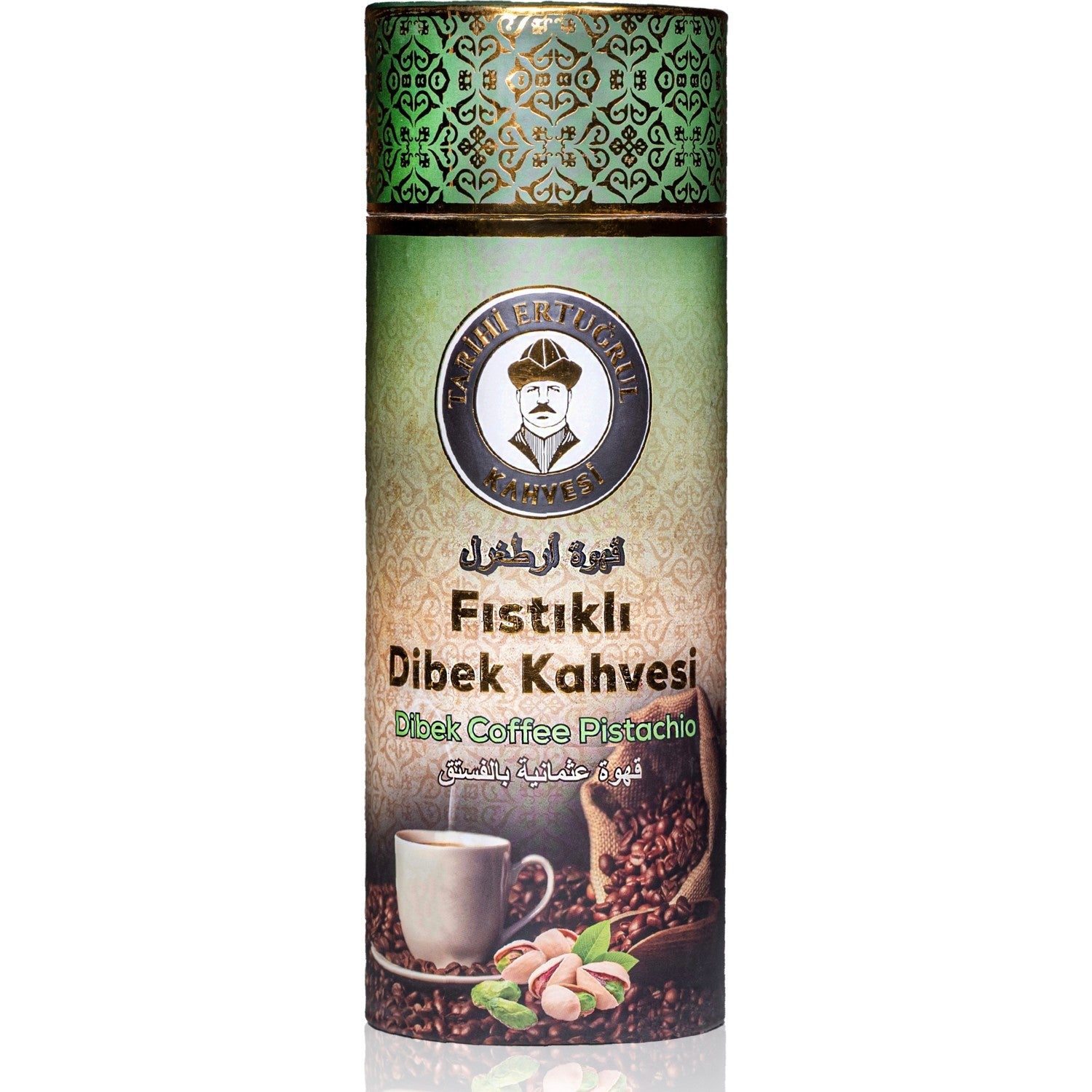 Historical Ertugrul Coffee, Pistachio Dibek Coffee, Cylindrical Box, 1000g - MALLTURK