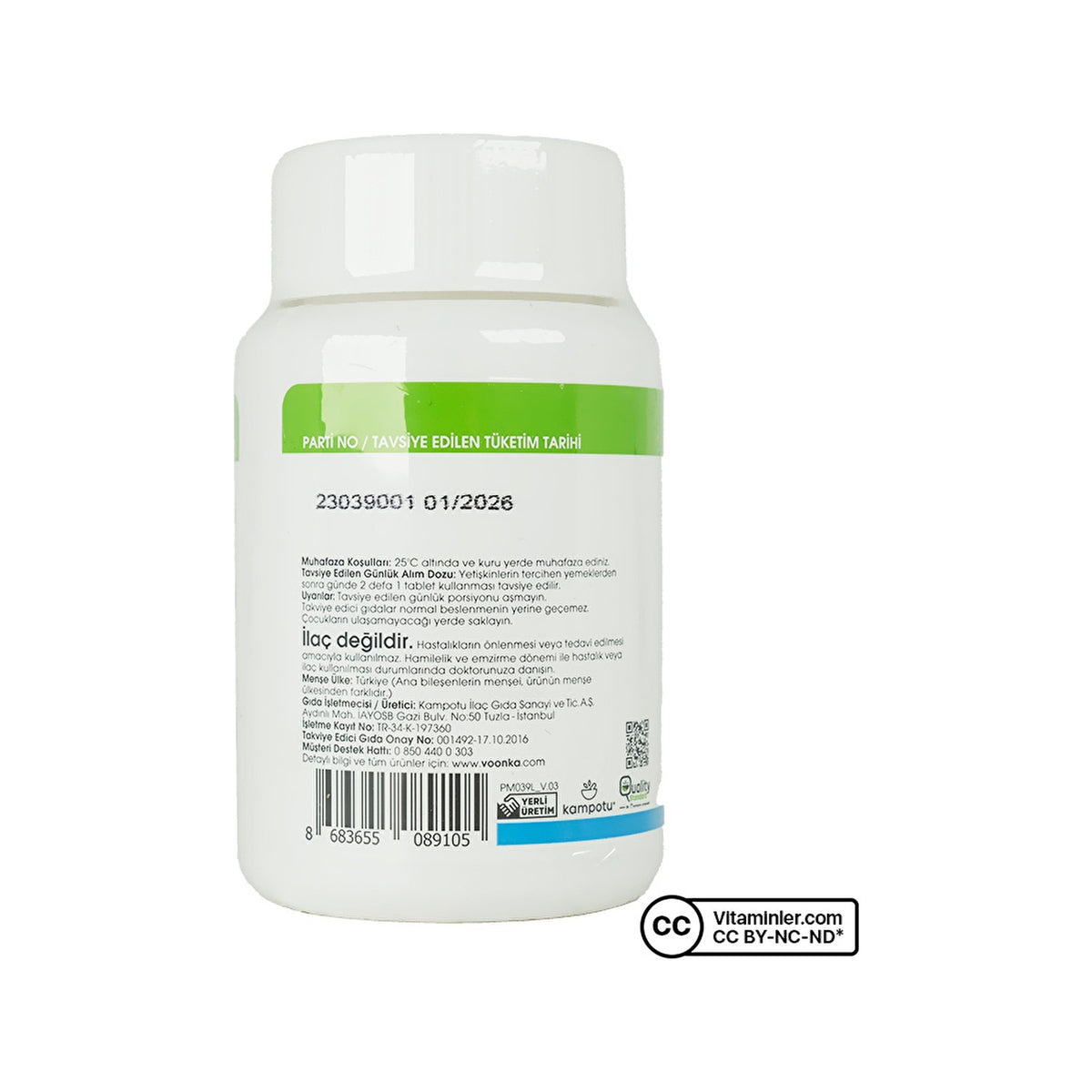Voonka Calcium Ossis 60 Tablets - MALLTURK