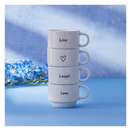 Karaca Lovely Laugh Espresso Cup Set for 4, 100 ml - MALLTURK