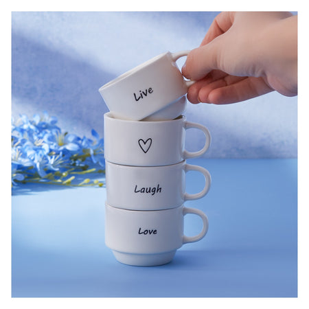 Karaca Lovely Laugh Espresso Cup Set for 4, 100 ml - MALLTURK