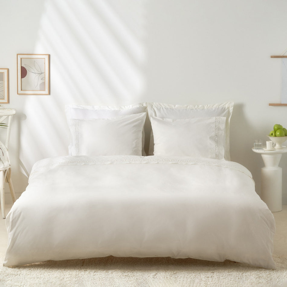 Karaca Home Mia Double Duvet Cover Set Lace White - MALLTURK