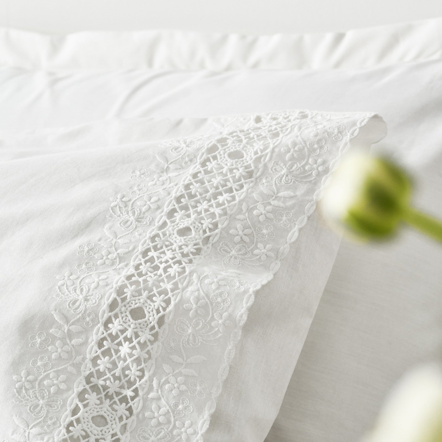 Karaca Home Mia Double Duvet Cover Set Lace White - MALLTURK
