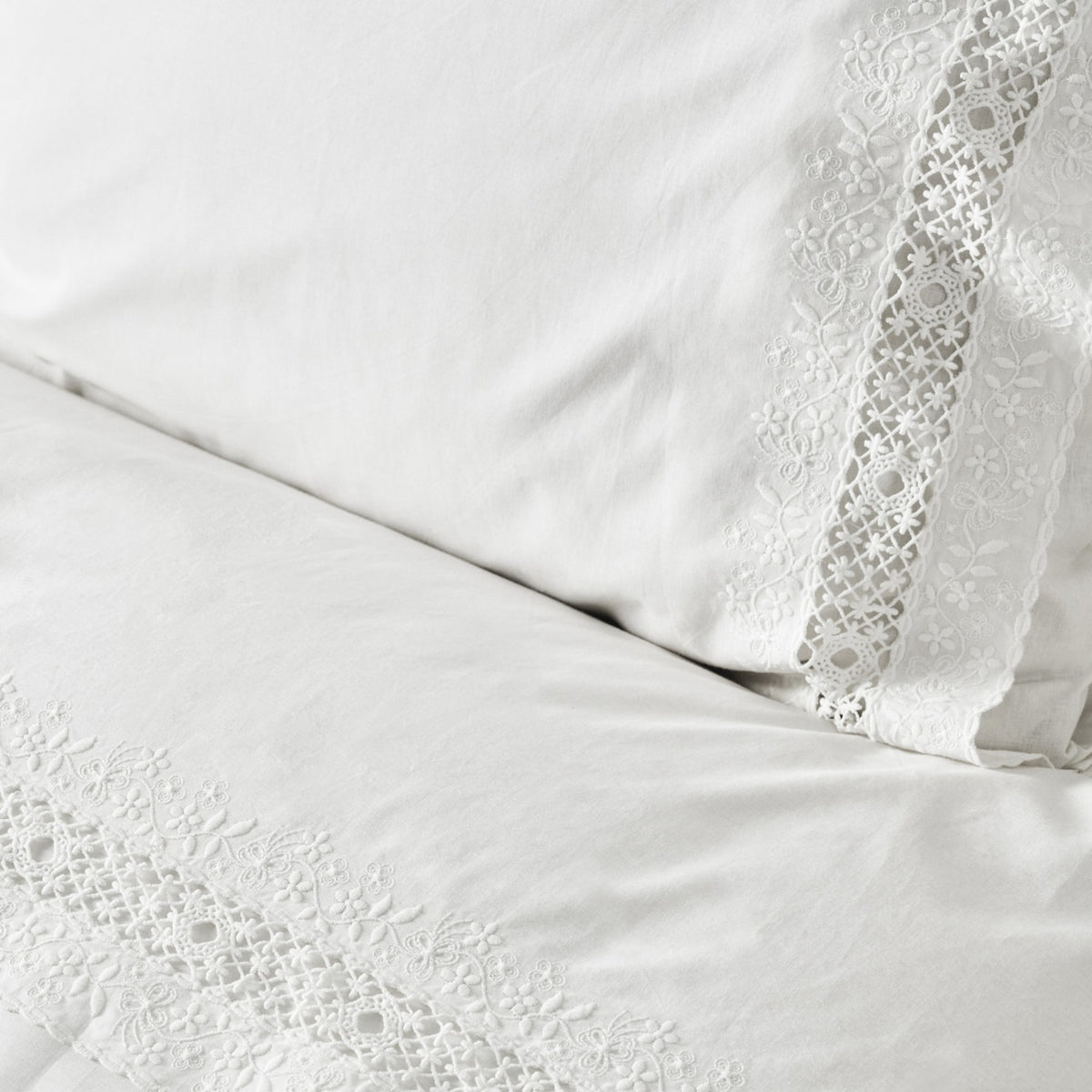 Karaca Home Mia Double Duvet Cover Set Lace White - MALLTURK