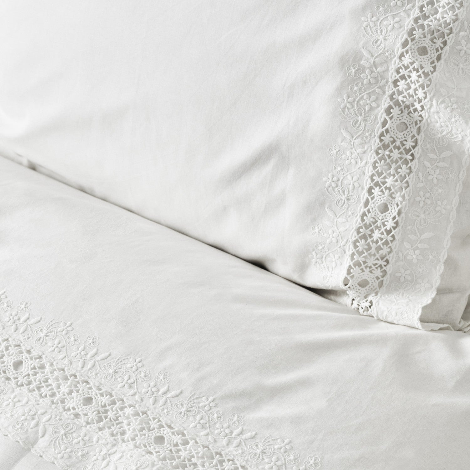 Karaca Home Mia Double Duvet Cover Set Lace White - MALLTURK