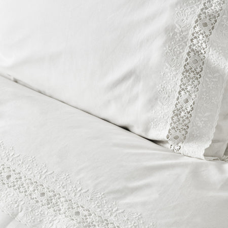 Karaca Home Mia Double Duvet Cover Set Lace White - MALLTURK
