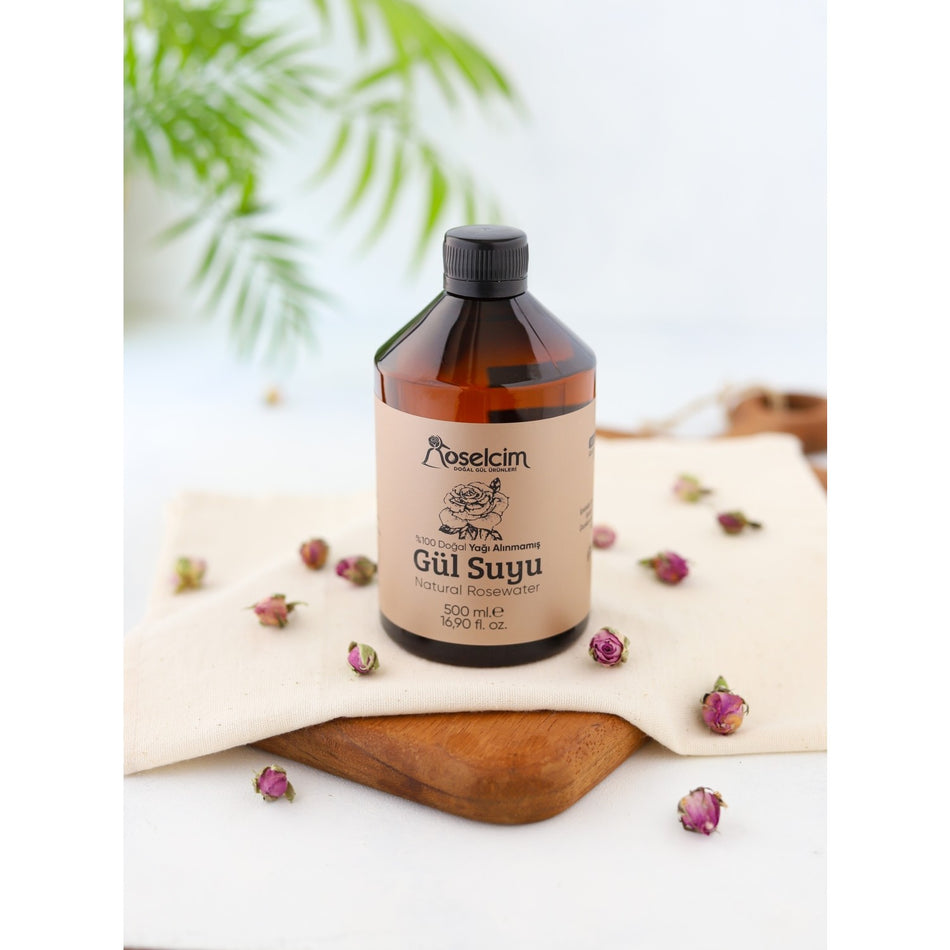 Roselcim Natural Rose Water 500 ml Soothing Effect, Pure Rose ingredients for All Skin Types - MALLTURK