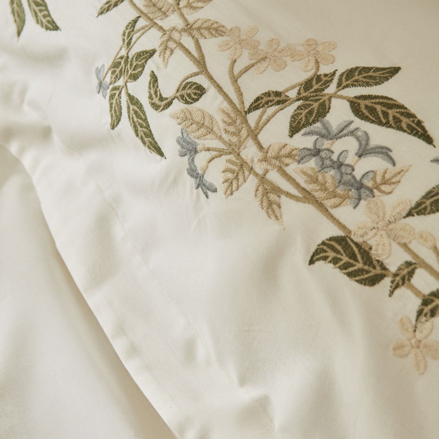 Karaca Home Nancy %100 Cotton Double Embroidered Duvet Cover Set White - MALLTURK