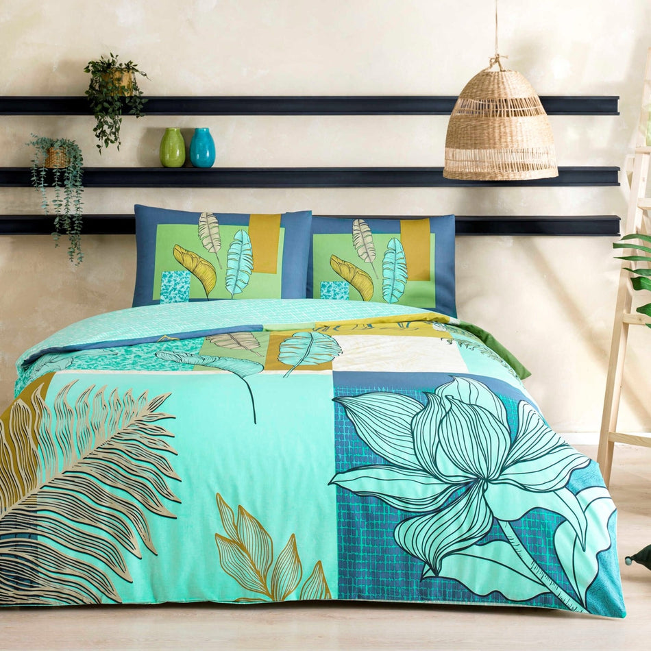 Tac Monstera Ranforce Single Genc Modasi Duvet Cover Set Mint - MALLTURK