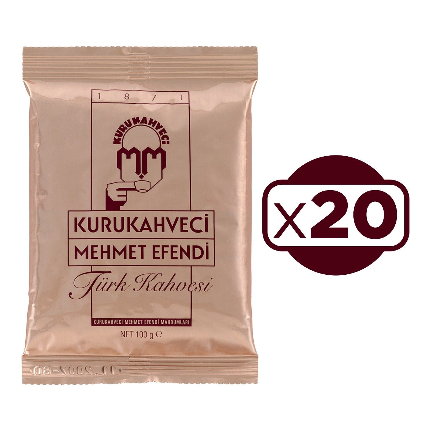 Kurukahveci Mehmet Efendi Turkish Coffee 100 gr 20 Pack - MALLTURK