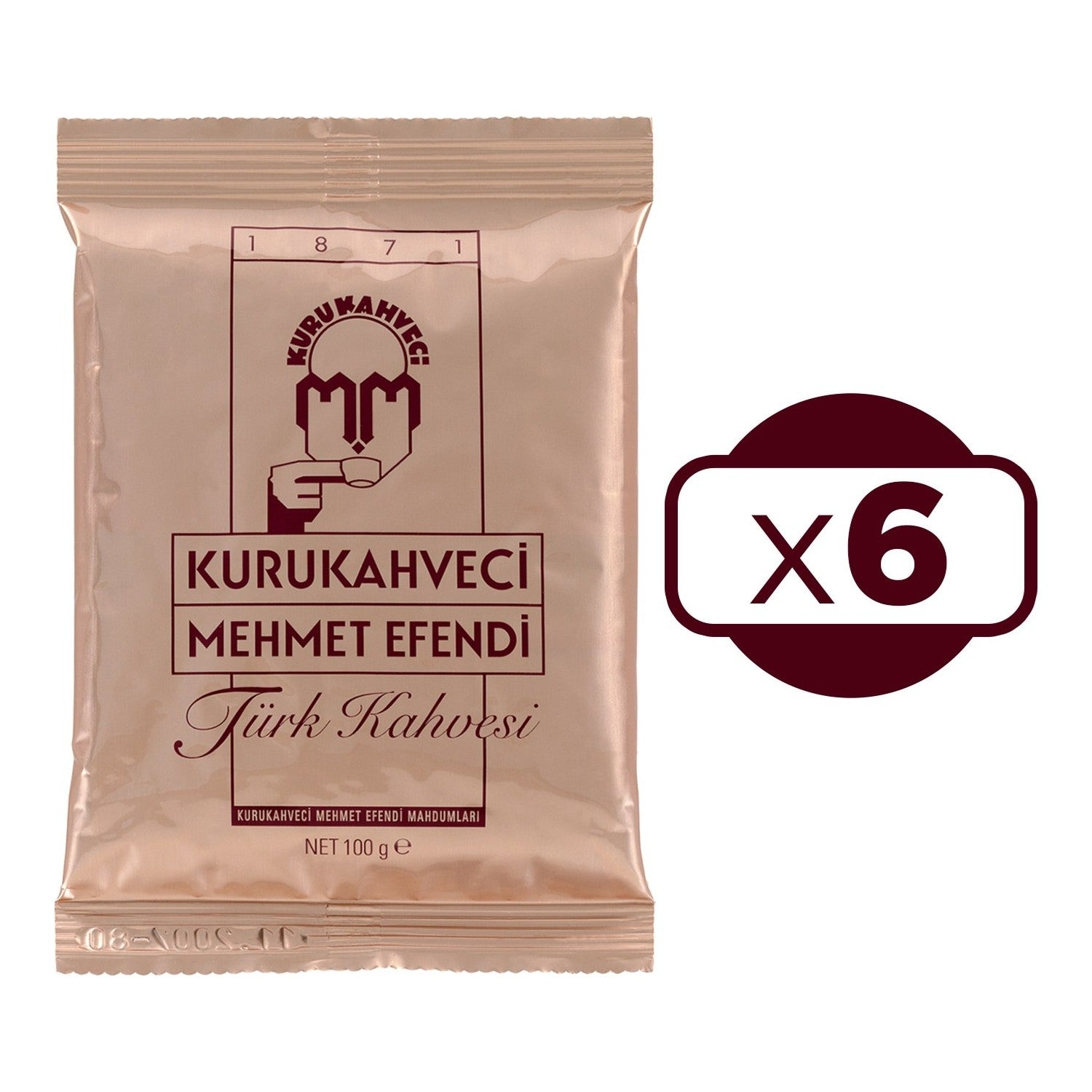 Kurukahveci Mehmet Efendi Mehmet Efendi Turkish Coffee 100 gr 6 Pack - MALLTURK