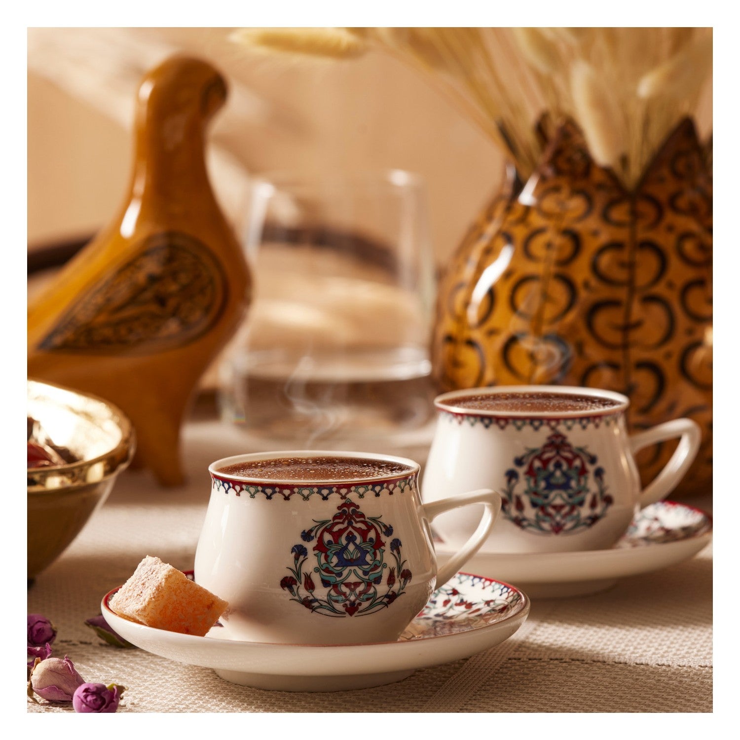 Karaca Nakkas Turkish Coffee Cup Set for 6, 100 ml - MALLTURK