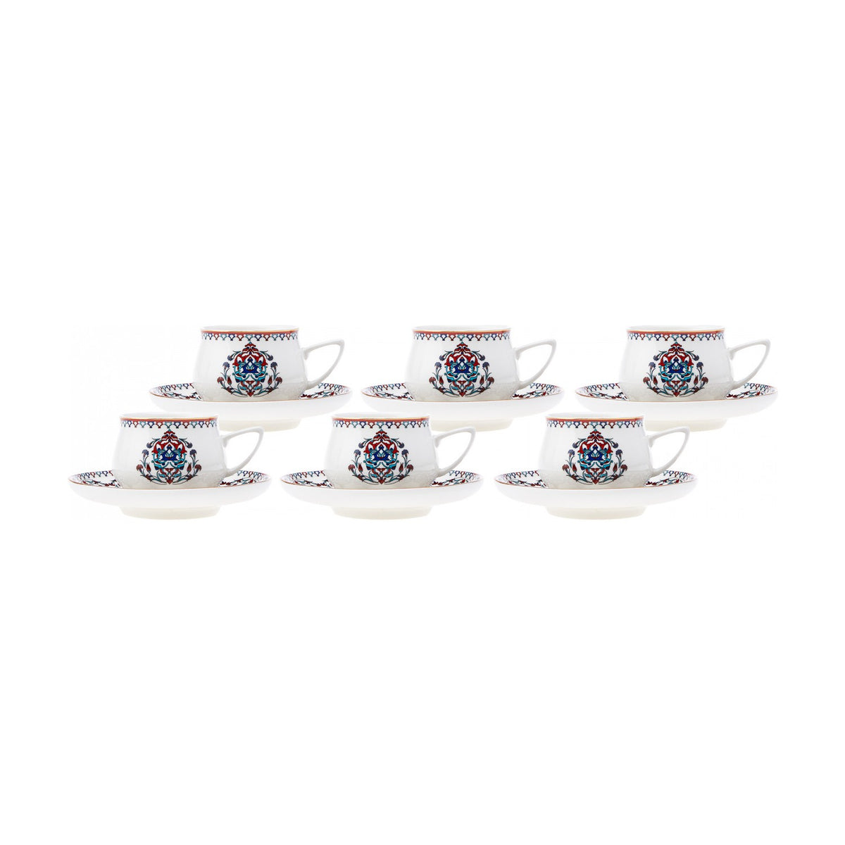 Karaca Nakkas Turkish Coffee Cup Set for 6, 100 ml - MALLTURK