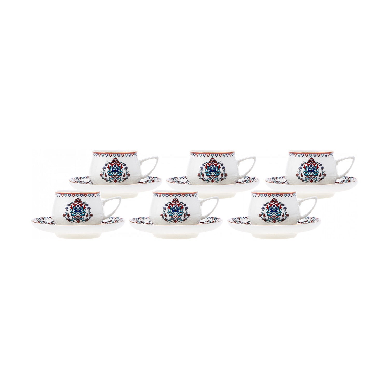 Karaca Nakkas Turkish Coffee Cup Set for 6, 100 ml - MALLTURK