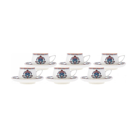 Karaca Nakkas Turkish Coffee Cup Set for 6, 100 ml - MALLTURK