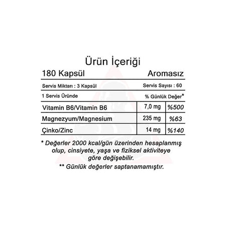 Hardline Nutrition ZMA 180 Capsules - (Magnesium, Zinc) - MALLTURK