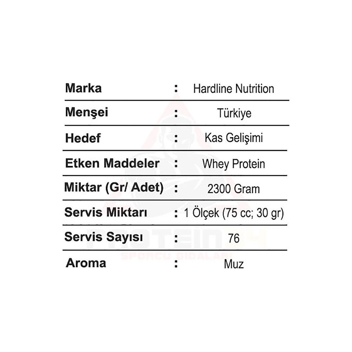Hardline Nutrition Whey 3 Matrix Protein Powder Banana Flavored 2300g - MALLTURK