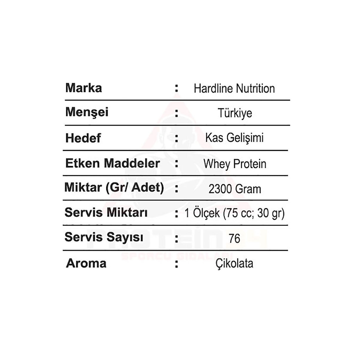 Hardline Nutrition Whey 3 Matrix Protein Powder 2300 gr Chocolate Flavored - MALLTURK