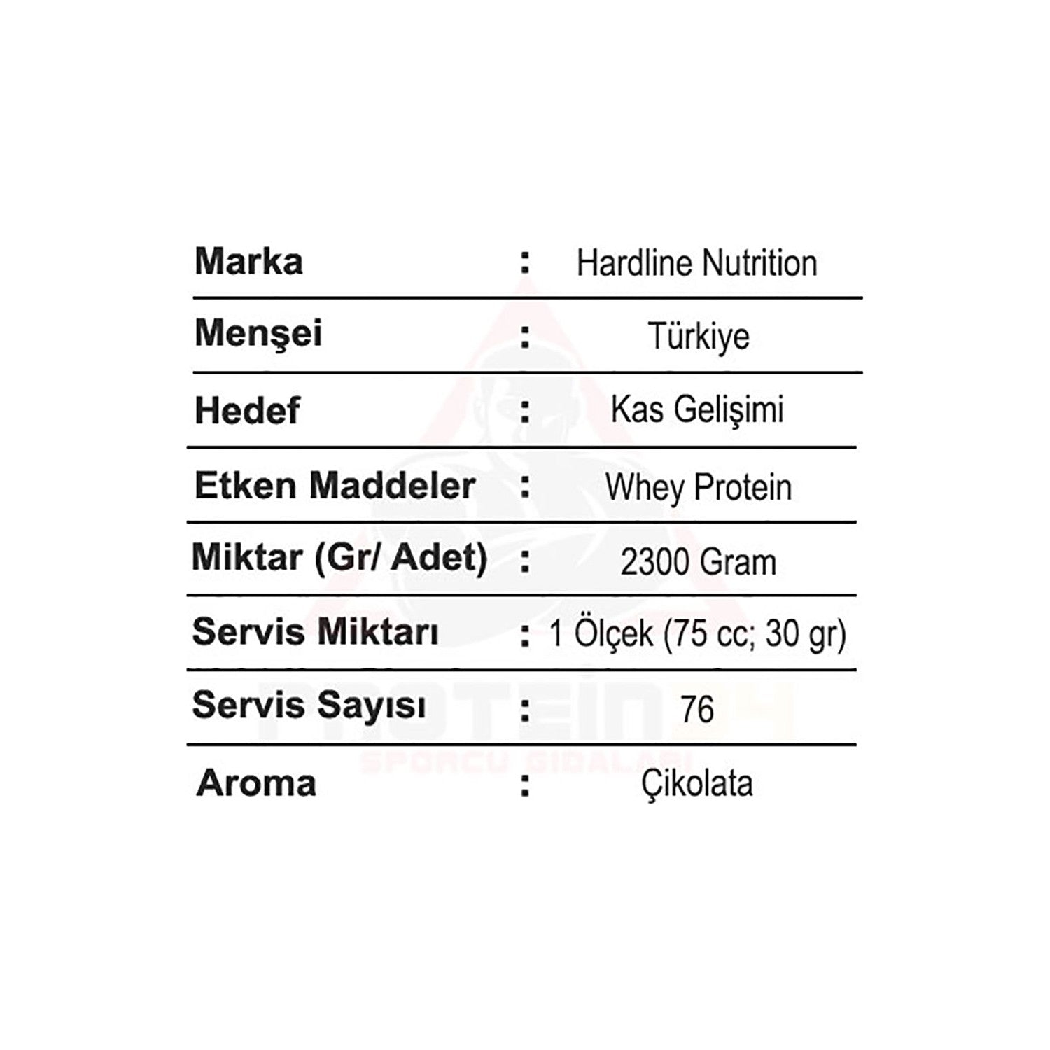 Hardline Nutrition Whey 3 Matrix Protein Powder 2300 gr Chocolate Flavored - MALLTURK