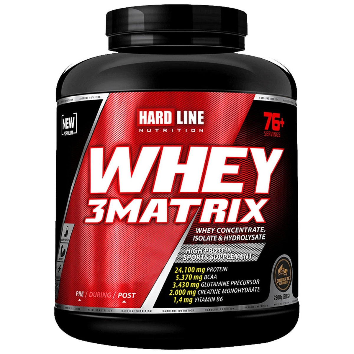 Hardline Nutrition Hardline Whey 3 Matrix 2300 gr + Amino Full 300 Tablets + Shaker 600 ml + 3D Mascot Keychain - MALLTURK