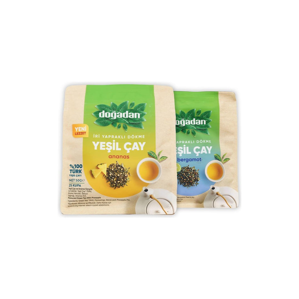 Dogadan Dokme green tea Ananas 50 g and Bergamot 50 g - MALLTURK