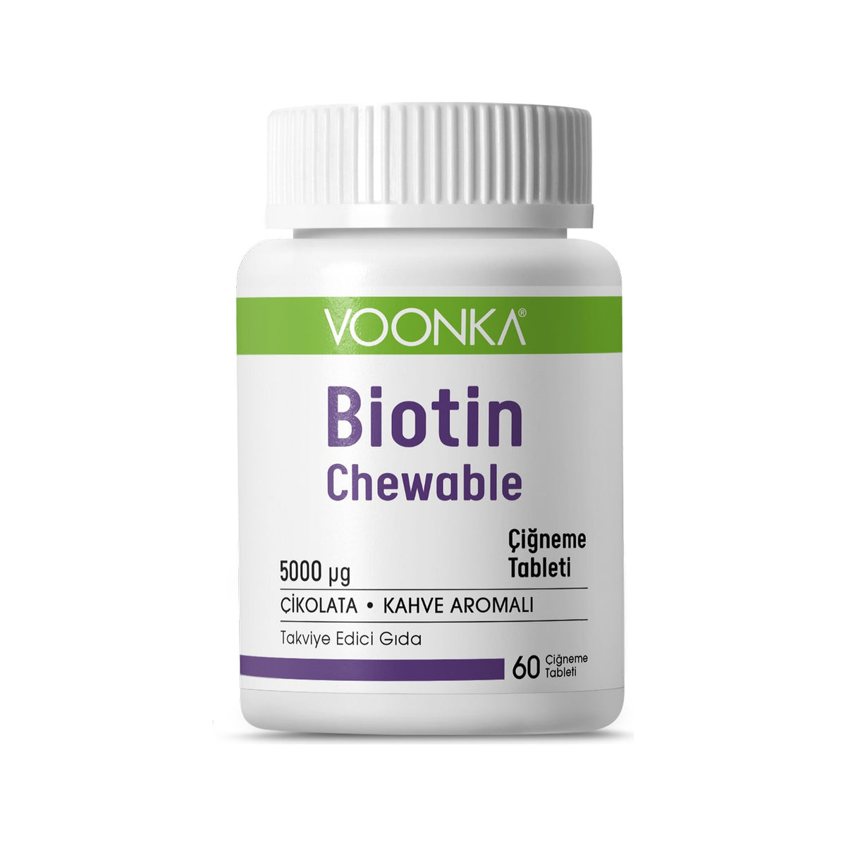 Voonka Biotin 5000 mcg 60 Chewable Tablets - MALLTURK