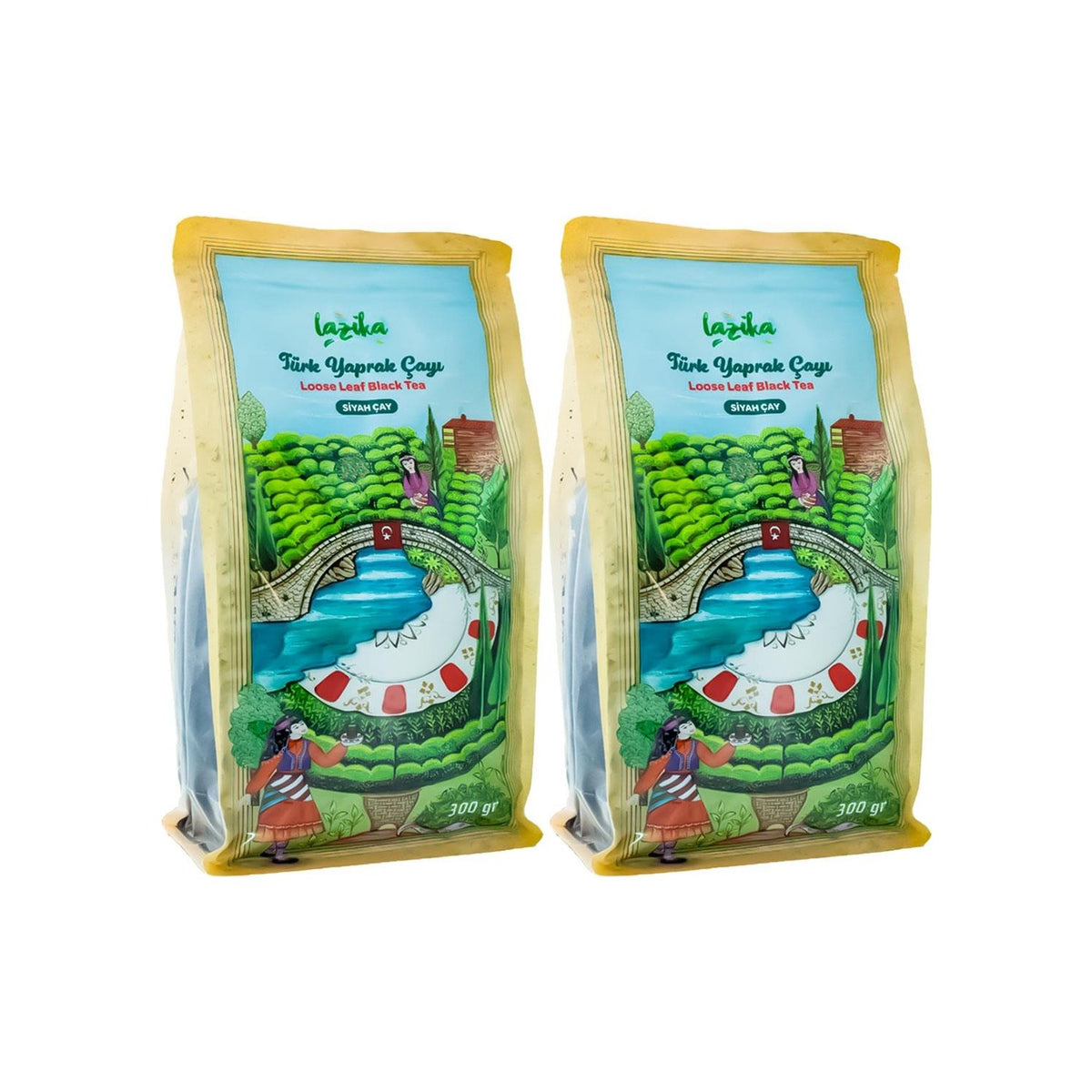Lazika(2-pack Set) Turk Yaprak Siyah tea (2 x 300 g) - Ilk Hasat Mayis tea, Tozsuz - MALLTURK