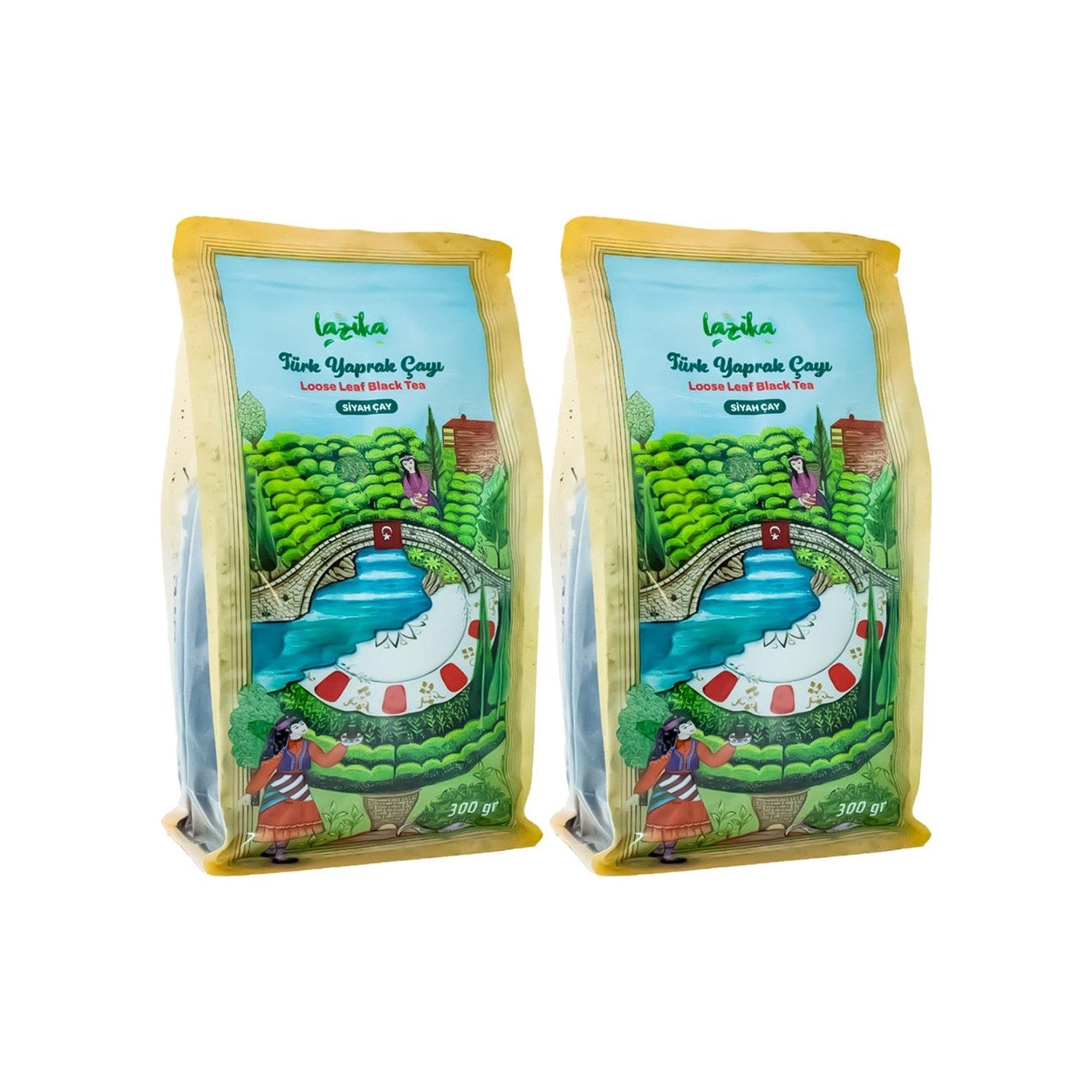 Lazika(2-pack Set) Turk Yaprak Siyah tea (2 x 300 g) - Ilk Hasat Mayis tea, Tozsuz - MALLTURK